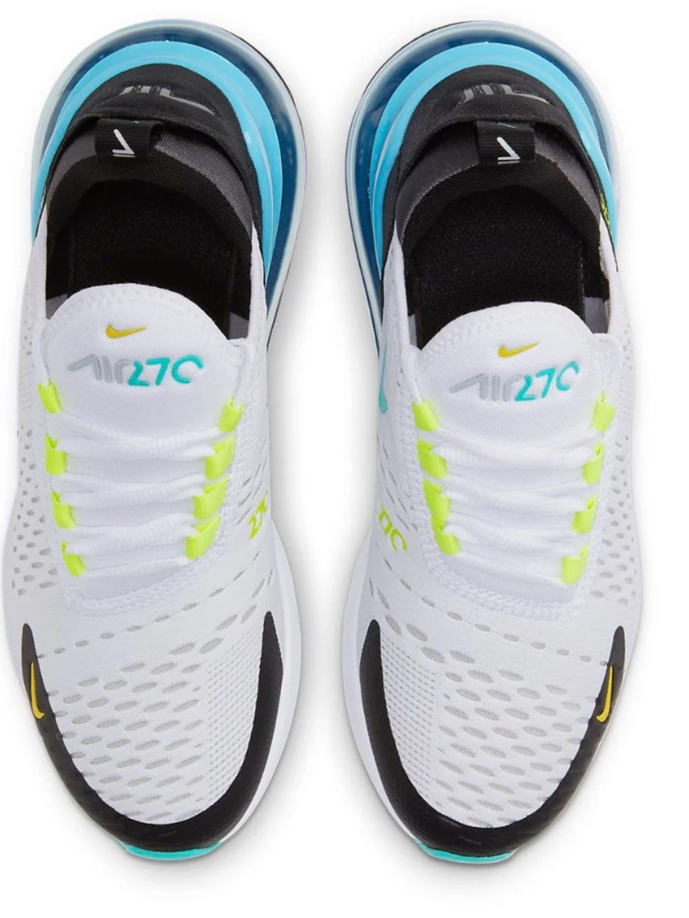 Nike Air Max 270 Women's White & Hyper Jade Women's 7.0 or 5.5 Youth WORN ONCE